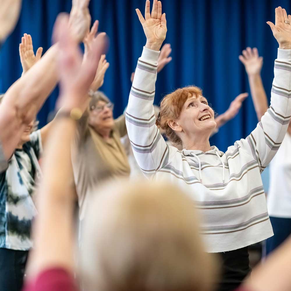 Group gentle exercise class.