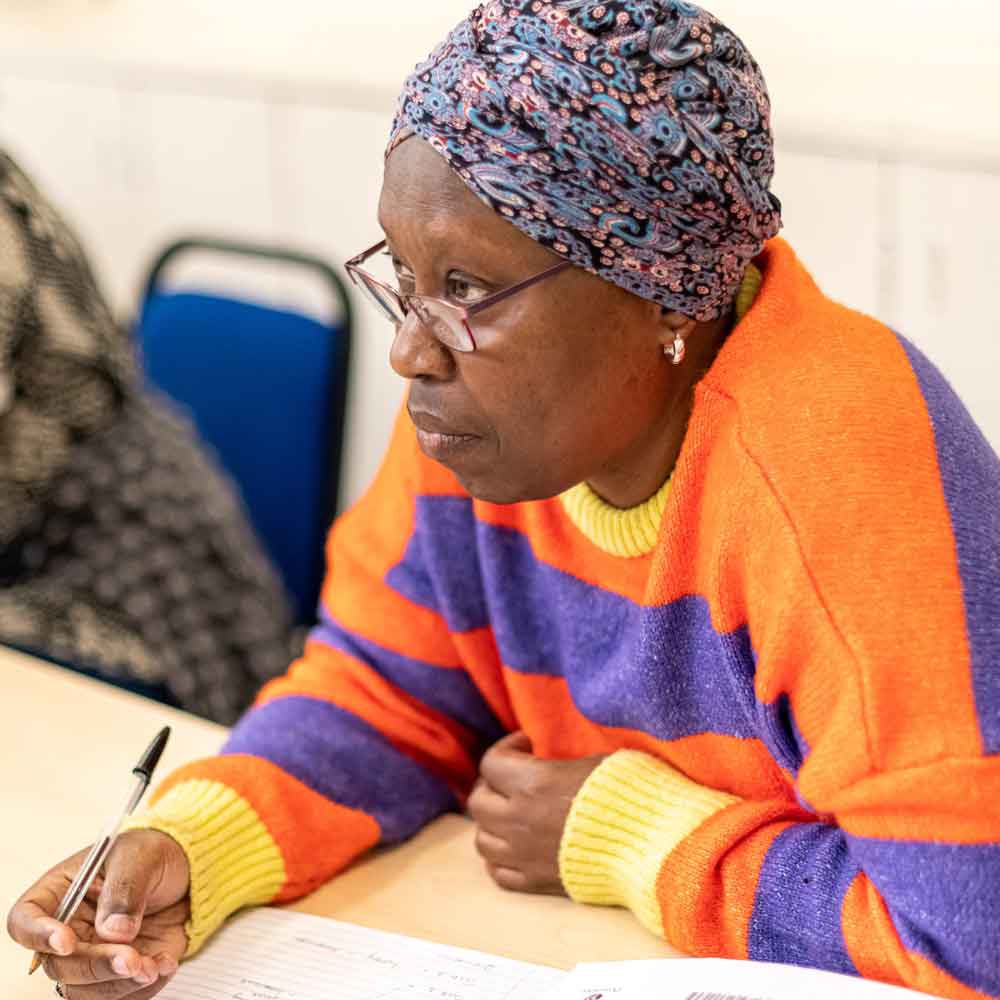 Learner listening to tutor.