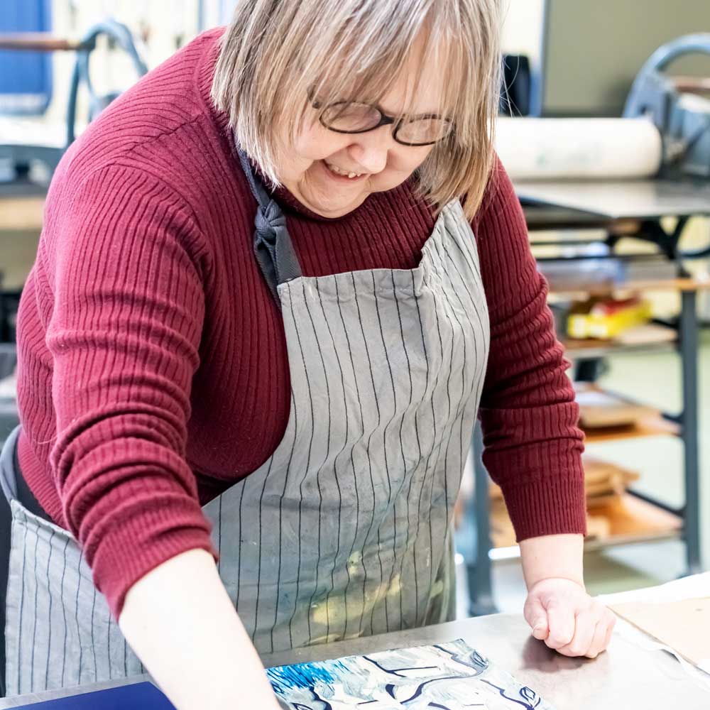 Learner during a printing class.