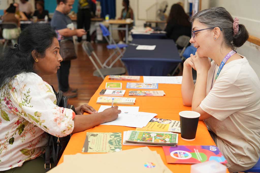 Advisor and learner - careers fair