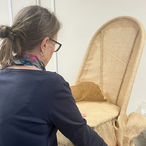 Joanne, Upholstery student